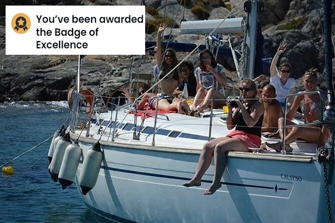 Sailing boat trip in Crete during day or sunset